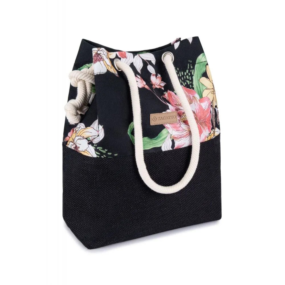 Dámská kabelka Black/Tokio Flowers Zagatto ZG-605