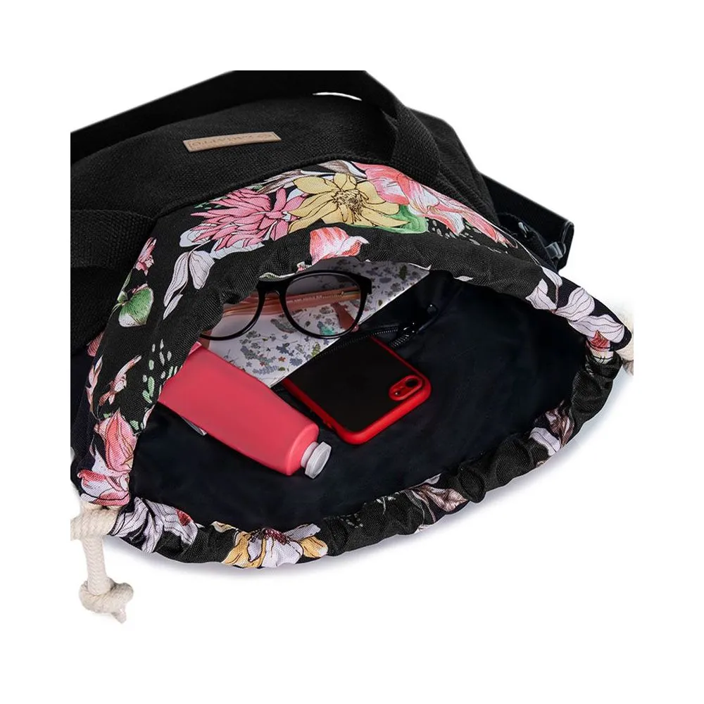Dámská kabelka Black/Meadow Flowers Zagatto ZG-608